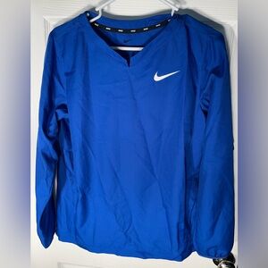 Nike Baseball Pullover Boy's Size XL Royal Blue White Wind Breaker Resistant